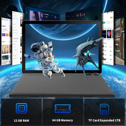 URAO A10L 10 Inch Tablet Android 14 12GB RAM 64GB ROM Octa-Core 5G WiFi with Keyboard Mouse Touch Pen Headset Case Tablet Kit.