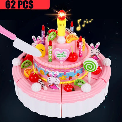 Pretend Play Tea Set Utensils Cut Kids Play House Birthday Cake Toys Children Toy Food Cake Model Girl Simulation Kitchen Coffee