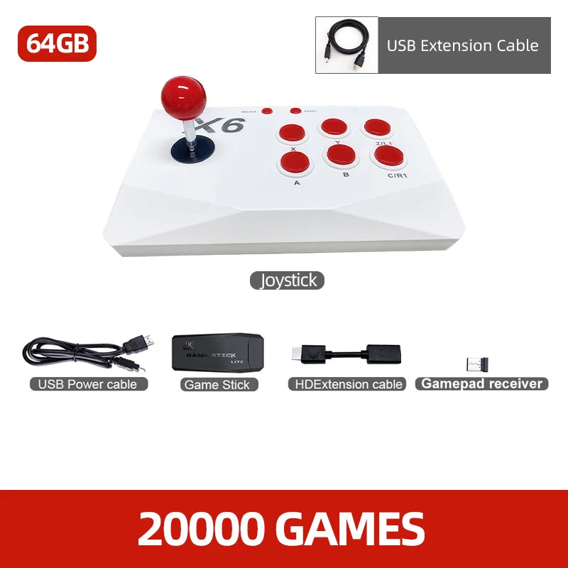 VILCORN M8 Game Stick 4K Arcade Video Game Console for MAME PS1 9 Emulator with Double Arcade Joysitck 41000 Games Retro Machine.