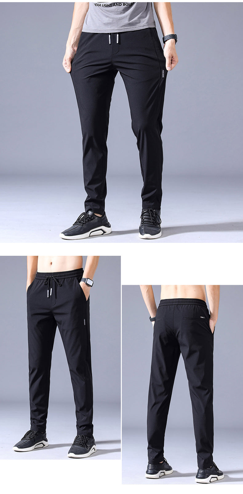New Spring Summer Men's Casual Pants Slim Pant Straight Thin Trousers Male Fashion Stretch Khaki Jogging 28-38.
