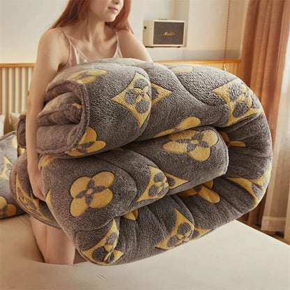 Winter Thicken Blanket Quilt Lamb Wool Double Layer Thick Warm Blanket 150/180/200 Comforter Throw Blankets for Beds Bedding 이불