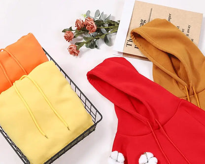 Einfarbiger Hoody für weibliche Herbst modische Kleidung lässige Fleece Tasche Hoodies mehrfarbige Unisex Frauen Streetwear