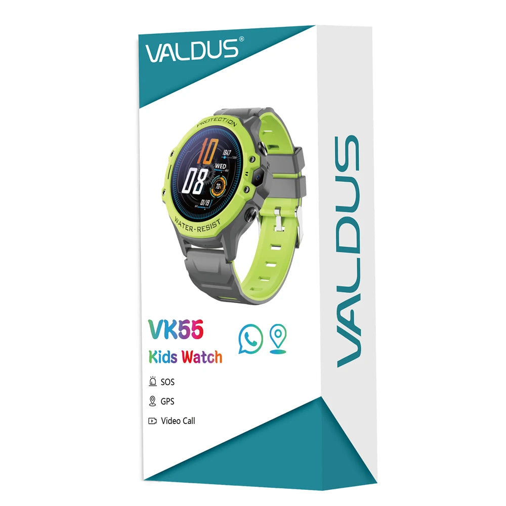 VALDUS 2025 New VK55 4G Children Smartwatch SOS Emergency Call GPS Electronic Fence 0.3 Mpix Camera SIM Card Children Smartwatch.