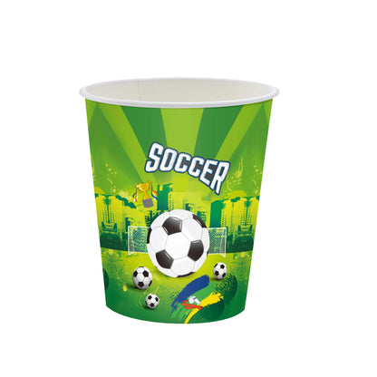 Fußball Fußball Geburtstag Dekorationen Aluminium Film Ballon Geschirr Teller Tasse Servietten Tischdecke Baby Dusche Party Supplies