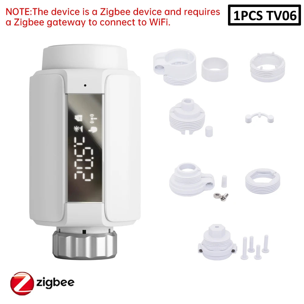 WIFI & Zigbee Thermostatic Radiator Valve Smart Radiator Actuator TRV Temperature Controller Voice Control via Tuya Zigbee2MQTT