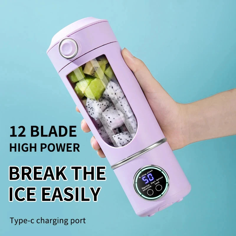 New Portable Juice Maker Blender for Shakes Smoothie 700ML Durable Juicer Steel Blades 2 In 1 Blender Bottle Smoothie Portable.