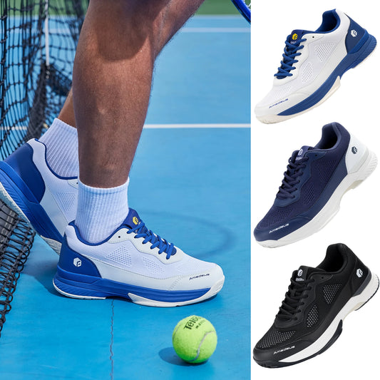 FitVille Men'S Tennis Shoes Wide Version 2E Professional Training Sports Shoes Breathable Non-Slip Rackets With Arch Support.