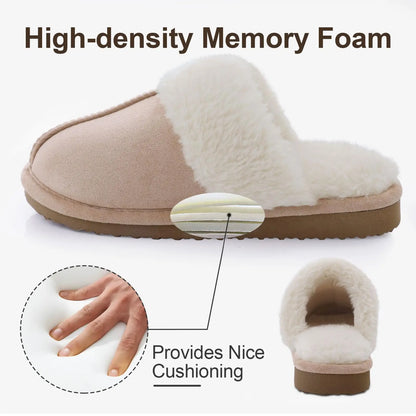New Winter Fuzzy Women Slippers Indoor Soft House Shoes Fashion Brand Fluffy Suede Women Shoes Outdoor Antiskid Flat Slippers.