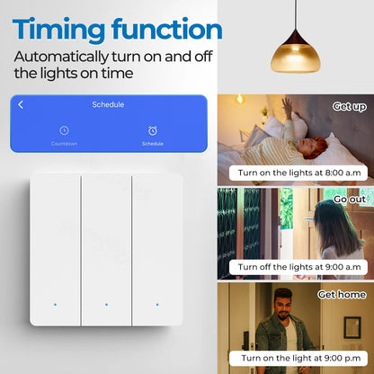 1/2/3gang Tuya EU Zigbee3.0 Smart Switch Kein Neutralleiter Wandlichtschalter Push Button Smart Life APP Funktioniert mit Alexa Google.