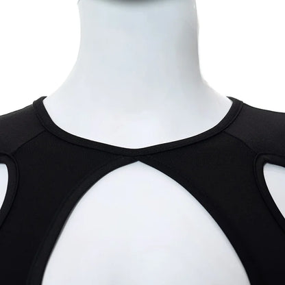 2023 sommer Langarm Abgeschnitten Korsett Frauen Top Sexy Ästhetischen Club O Neck Fee Grunge Schwarz frauen T-Shirt