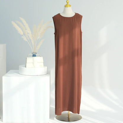 Muslim Woman Abaya 2 Piece Set Abayas Kimono with Sleeveless Hijab Dress Sets Islamic Matching Outfit Dubai Turkey Ramadan Eid.