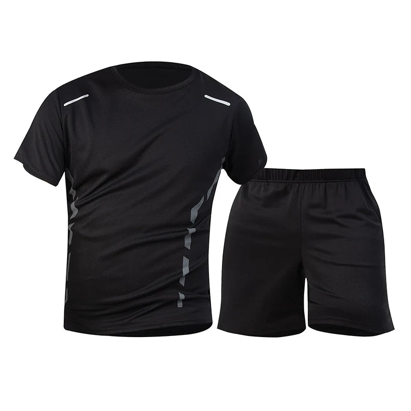 1/2/4 Piece Men's Quick Drying Sports Suit Casual Breathable Short Sleeved T-shirt Pocket Versatile Shorts For Teenagers To Wear.