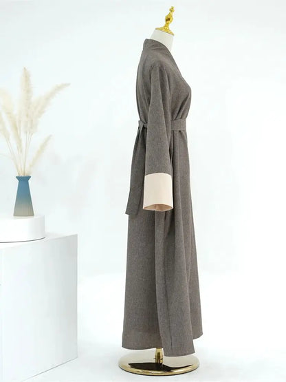Ramadan Eid Open Linen Abaya Kimono Turkey Islam Muslim Modest Kaftan Dress Prayer Clothes For Women Kebaya Robe Femme Musulmane.