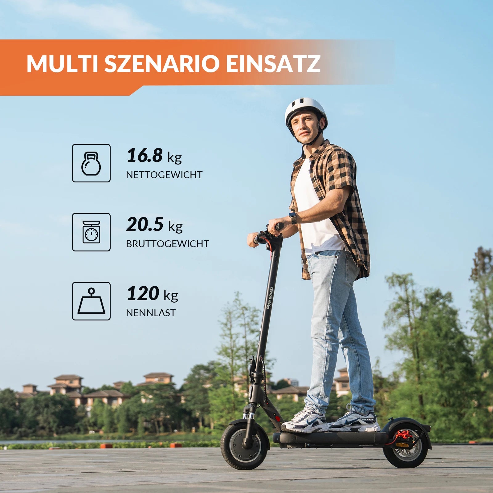 5TH WHEEL ES14 （ABE)Adult E-Scooter 400W Motor 48V 7.5AH Battery City Electric Scooter 10" Solid Tires Foldable EScooter.