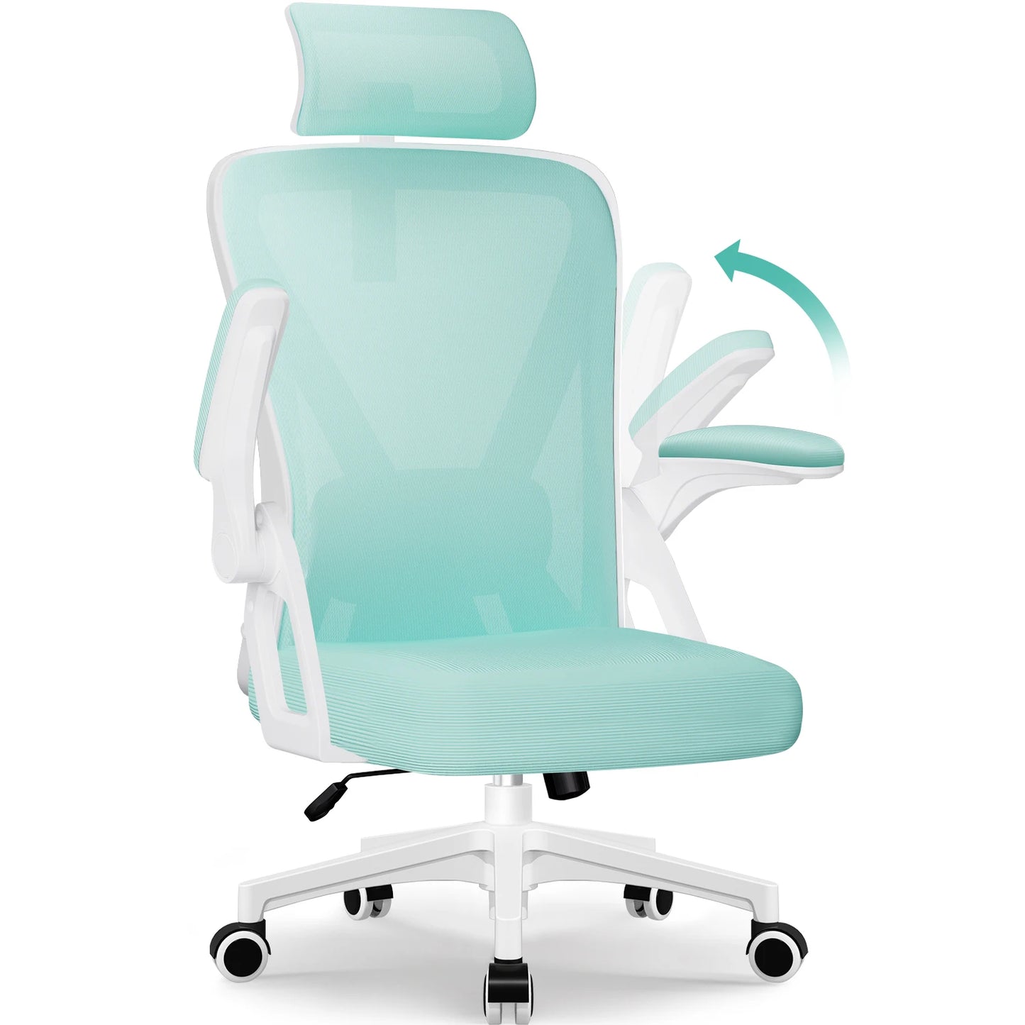 Bürostuhl, ergonomisch, verstellbar, 90er ° -135 ° ,Schreibtischstuhl mit Lordosenstütze, Computerstuhl mit verstellbarer Kopfstütze, Wohnzimmerstühle