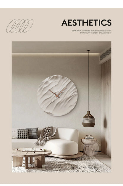 Stumme Wanduhren für Wohnzimmer, moderne runde Uhr, simulierte Stummuhr, fortschrittliches Licht, luxuriös, dekorativ, Wohnzimmer