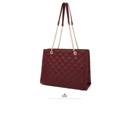 FOXER Women Fashion Quilted Shoulder Bag Female Classic Underarm Bag Vintage Lady Simple Tote Bags Chrismas Gift