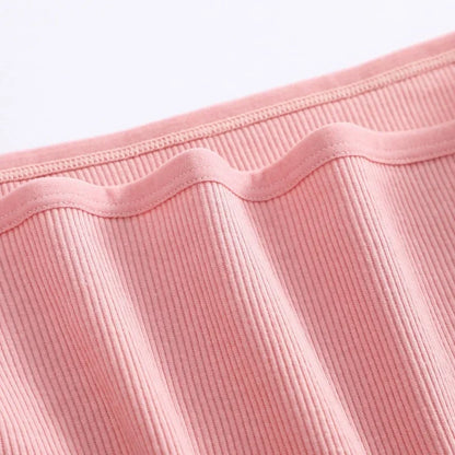 7Pcs Women's Cotton Panties Solid Color Plus Size Briefs Female Mid Waist High Elastic Underwear Cozy Breathable Lingerie S-2XL.