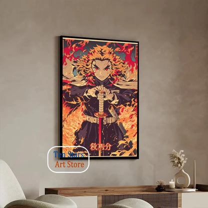 Tanjiro Kamado Nezuko Kamado Inosuke Shinobu Kocho Demon Slayer Poster Canvas Painting Wall Pictures Home Room Decor Anime Gifts.