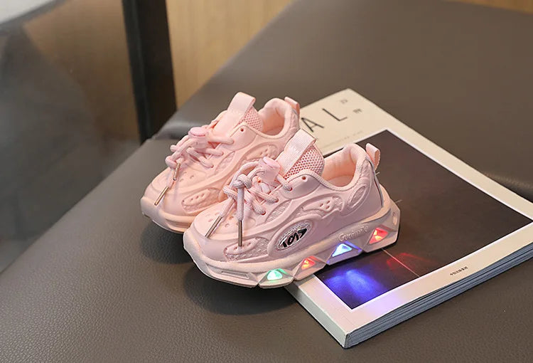 Baby Shoes2023 Spring Autumn New Boys and Girls Light Up Clunky Sneaker Small and Medium-sized Children's Soft Soled Baby Shoes.