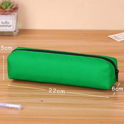 Solid Color Pencil Case Simple Pencil Bags For Student New Stationery School Supplies Kids Gift Zipper Big Cosmetic Bag.
