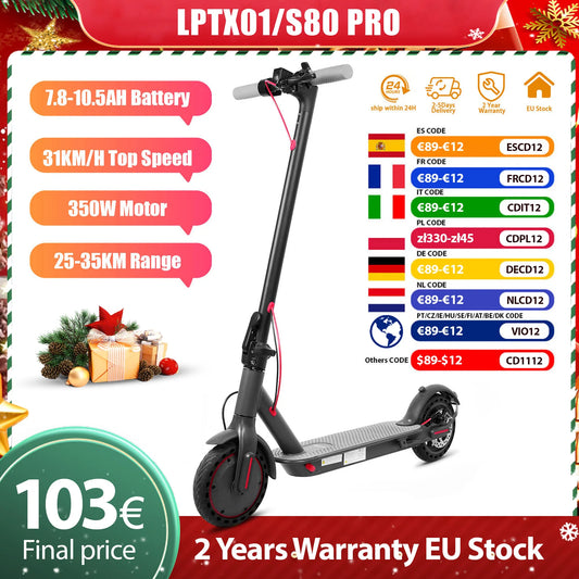 New 2025 AOVOPRO 31KM/H Adults Electric Scooter 36V 350W 25/35KM Long Range 8.5 Inch Dual Brake Folding Electric Kick Scooter.