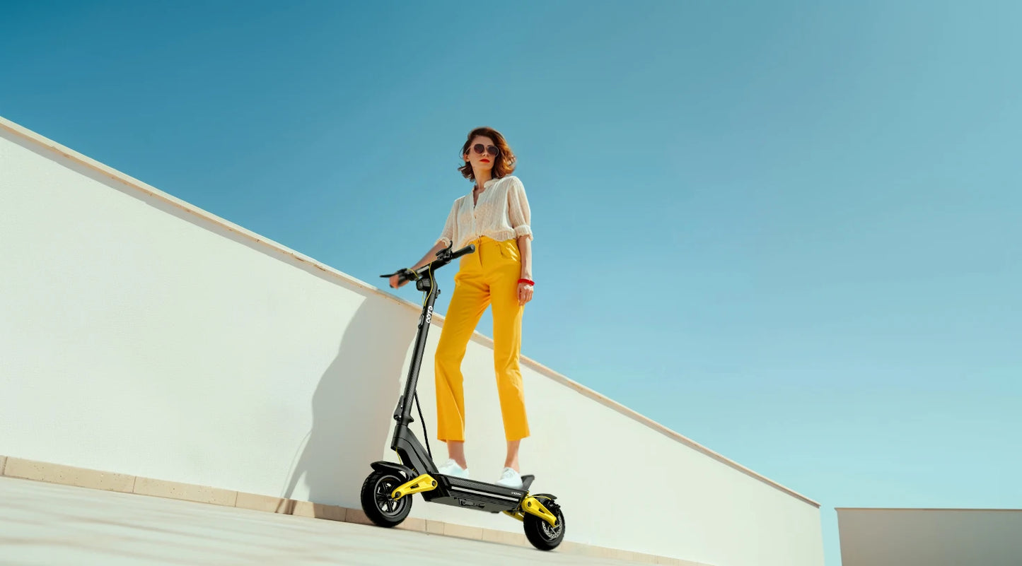 OOTD S10 E-Scooter 1400W Motor 48V20AH Battery City Off-Road Electric Scooter Adult 10-Inch Road Tires Foldable EScooters.