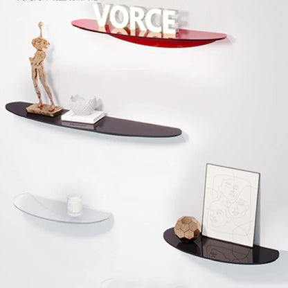 Bathroom Living Room Display Seamless Punch-free Fashion Decoration Color Acrylic Semi-circular Shelf Decoration Rack Storage.