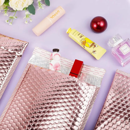 50Pcs Bubble Mailer Shipping Bag Multi Color Holographic Small Business Supplies Metal Bubble Mailer Bags Envelope Mailing.