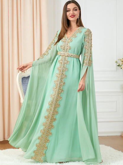 Eid Marokko Party Kleid Muslimische Frauen Abaya Kleider Langarm Abayas Dubai Türkei Islam Kaftan Robe Longue Vestidos Largos 2025