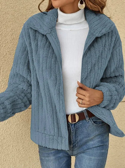 2025, Herbst und Winter, neue Mode, Damenpullover, Mäntel, Übergröße, Fleece-Strickjacke, kurzer Kragen, Tops, Damenbekleidung