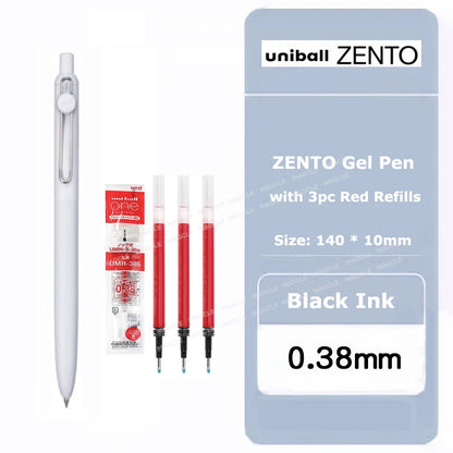 Uniball ZENTO Standard 0,38/0,5 mm Gelschreiber, wasserbasierte, glatte Schreibroller, passend für verschiedene Anlässe, Schreibwaren