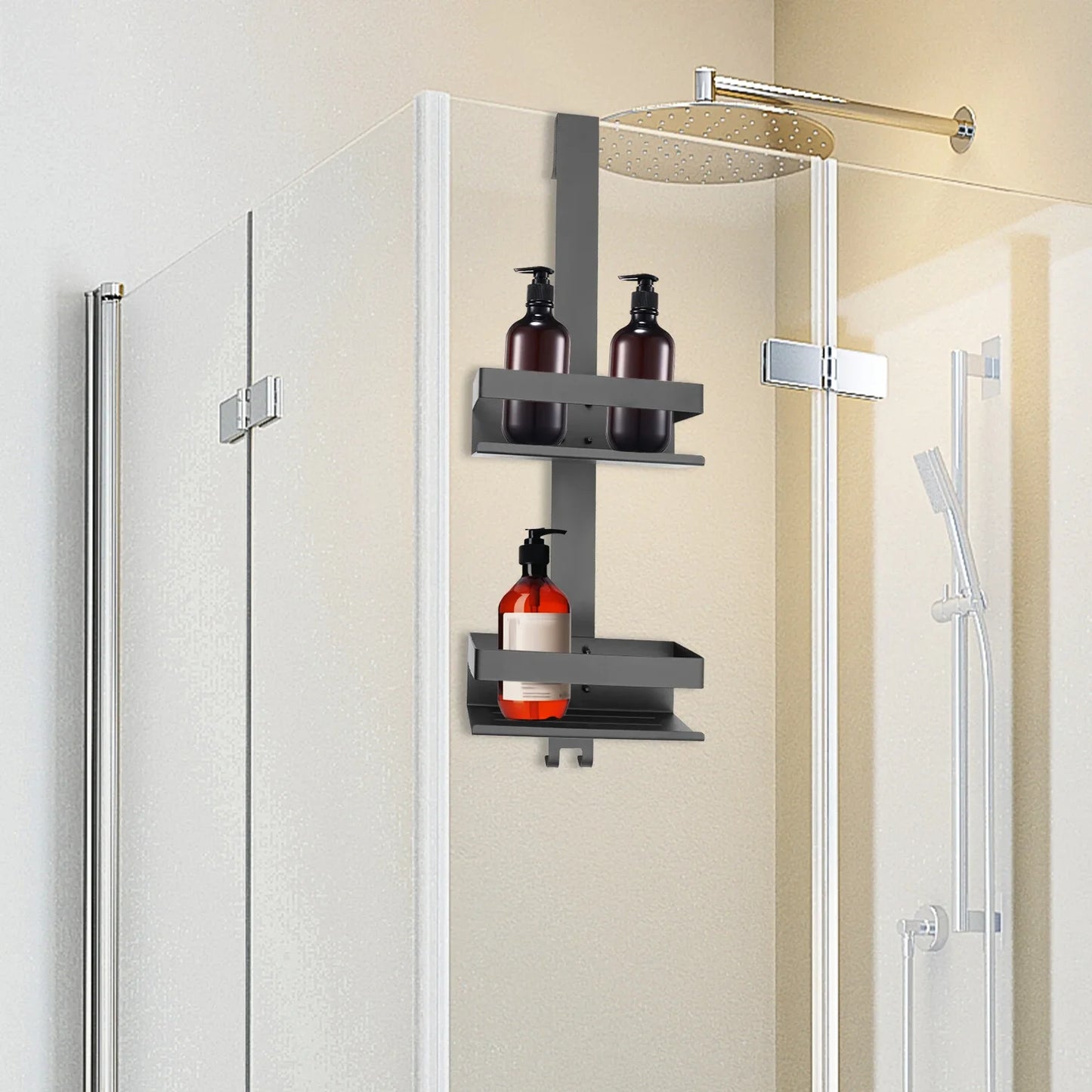 Hängendes 2-stufiges Duschregal, Badezimmerregal, 304 Edelstahl, für Küche, Wohnzimmer, Balkon