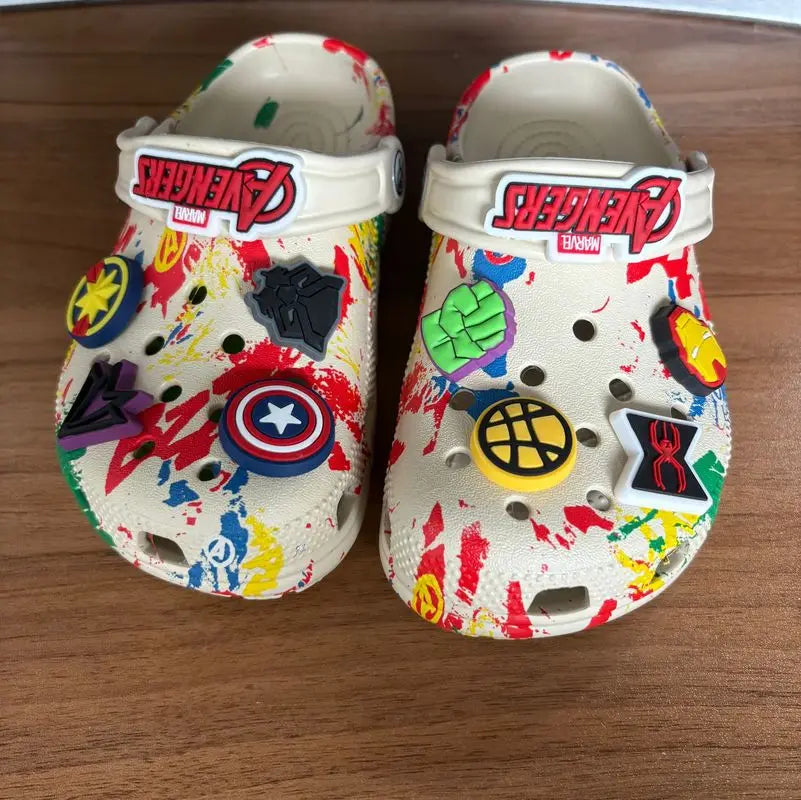 Children Slippers The Avengers Anime Disney Marvel Kawaii Hole Sandals Eva Beach Breathable Shoes Outdoor Non Slip Comfort Gifts.