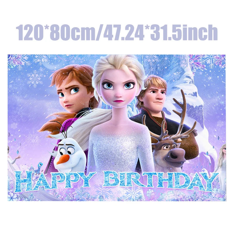 Disney gefroren Geburtstag Dekorationen Mädchen Papier Geschirr Teller Servietten Tassen Schnee königin Geburtstag Deko Hintergrund Luftballons Lieferungen