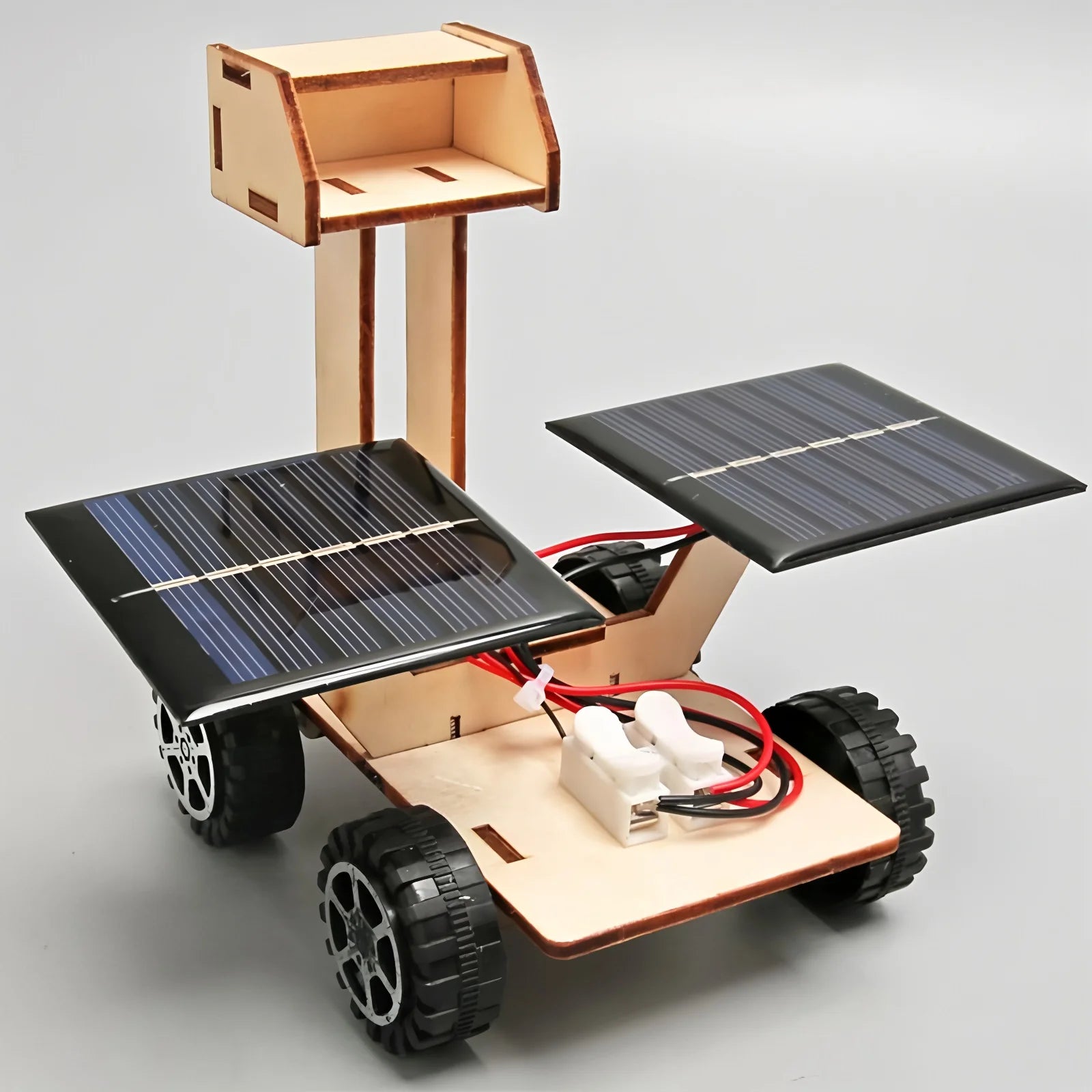 Solar Car Lunar Exploration Vehicle Children's Diy Hand-Assembled Model Diy 3d Wooden Puzzle Science And Education Toys.