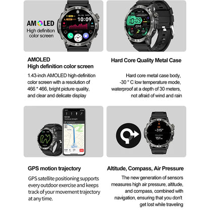 VALDUS VG40 PRO Smartwatch Man Woman AMOLED GPS  Bluetooth Call Heart Rate Voice Assistant Long battery life Sports Smart Watch.