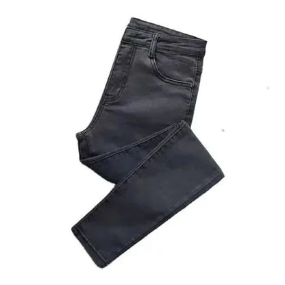 High Waist Slim Fit Women's Jeans High Elasticity Spring Autumn Black Pencil Pants Korean Style plus Size Body Shaping