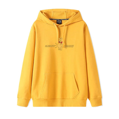 Cartoon Winnie the Pooh Mode einfacher Pullover Damen lockere und bequeme Kapuze vielseitige Paar Freundin Pullover Jacke