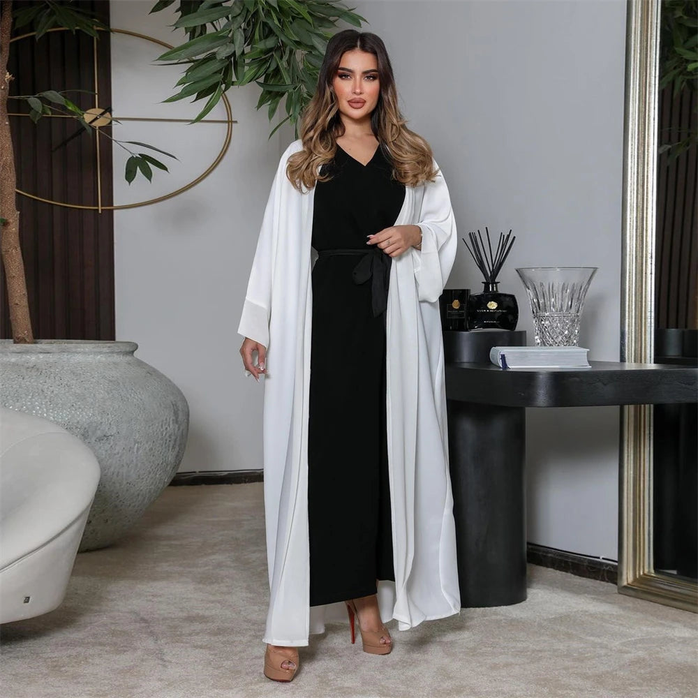 Chiffon Open Kimono Abaya Dubai Luxury 2024 Summer Turkey Muslim Kaftan Modest Dress Islam Kebaya For Women Robe Femme Musulmane.