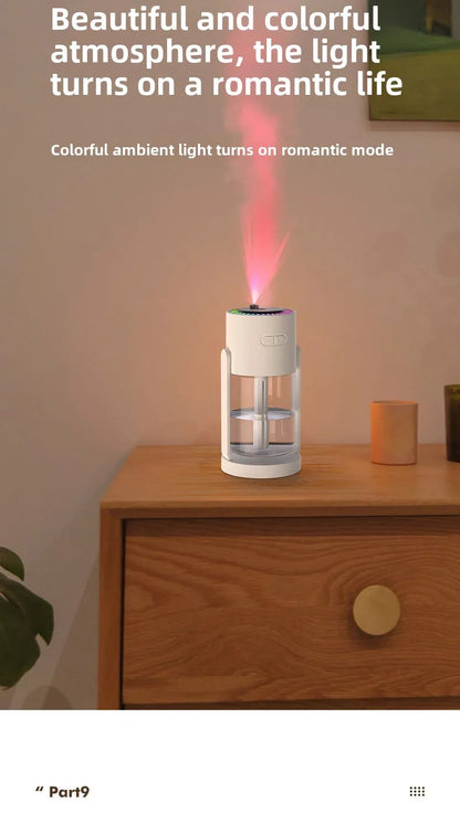 Air Humidifier Portable Humidifier with Rotating Mist & Starry Light USB Car Humidifier Smart Humidifier for Home Office Travel.