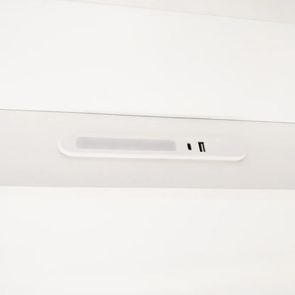 Multifunktions-Holzbett, USB- und Tape-C-Kombinationssteckdose, kleines LED-Licht, Kopfteil mit Einlagerfunktion, Einzelbett