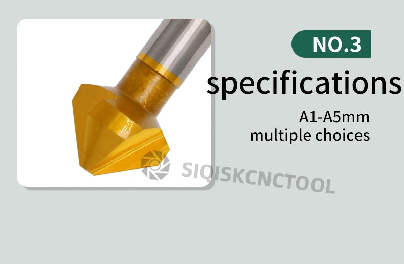 HSS Fasen Anfasen Cutter Schaftfräser Werkzeug Senker Bohrer Set Zu Holz Stell Fasen Cutter Power Tool 3 Flöte 90 grad