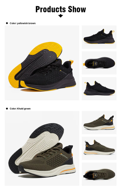 Baasploa New Running Shoes Men's Casual Lightweight Designer Mesh Sneakers Male Outdoor Breathable Lace-Up Sports Walking Shoes.