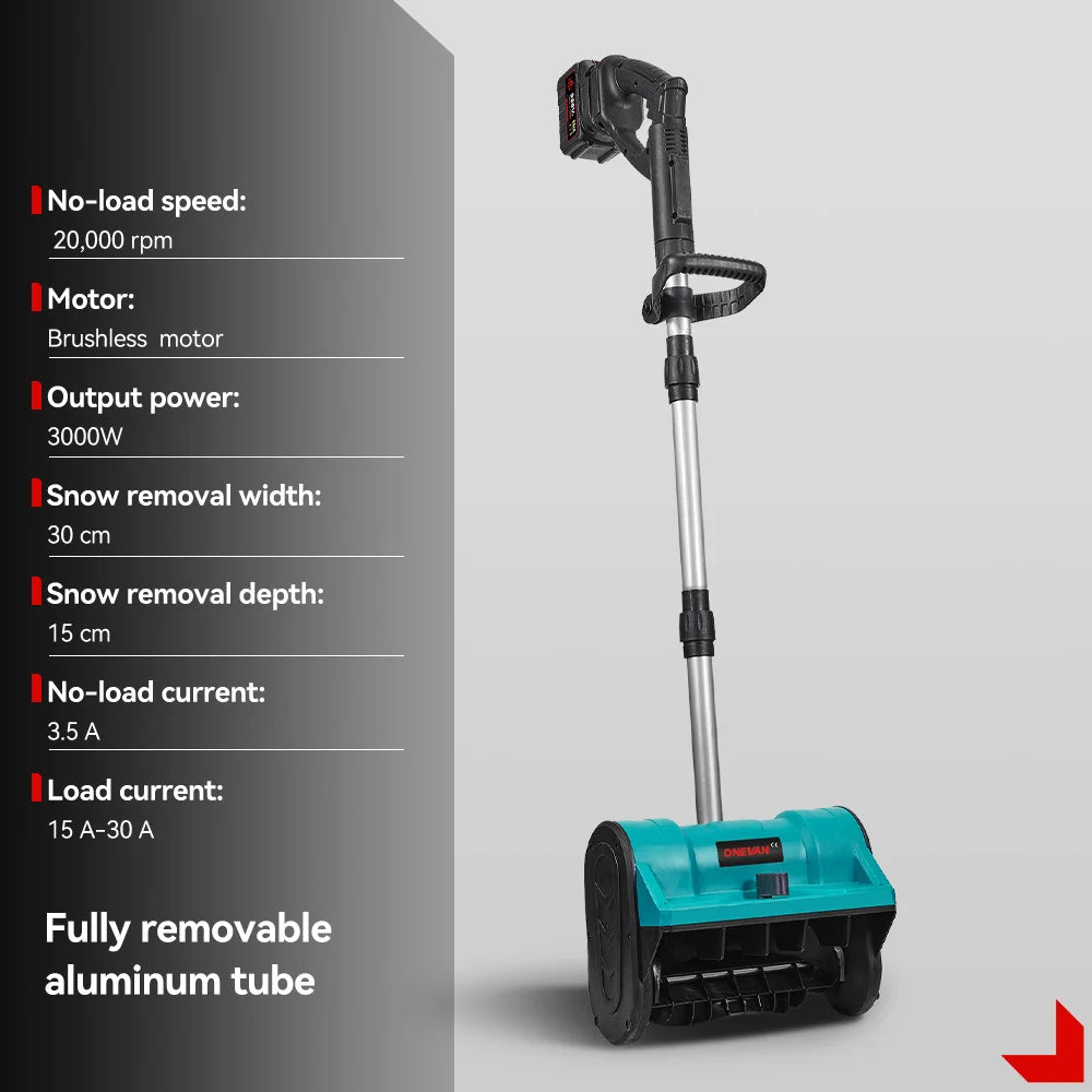 ONEVAN 3000 W Bürstenlosen Elektrischen Schneepflug Cordless Handheld Hof Straße Reinigung Schnee Power Werkzeuge Für Makita 18 V Batterie pin