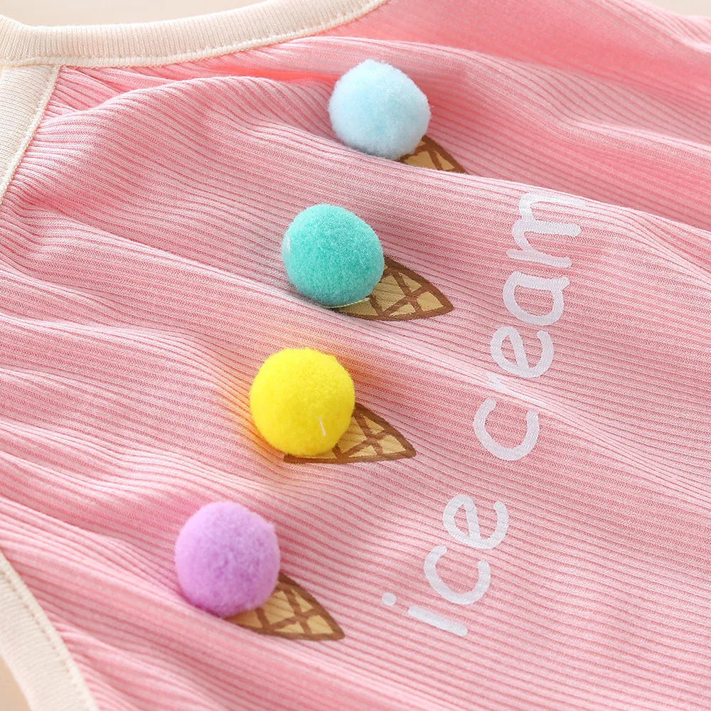 MILANCEL Neue Sommer Säuglings Body 0-24M Nette Eis Kleinkind Brief Hosenträger Overall Baby Süße Einteilige.