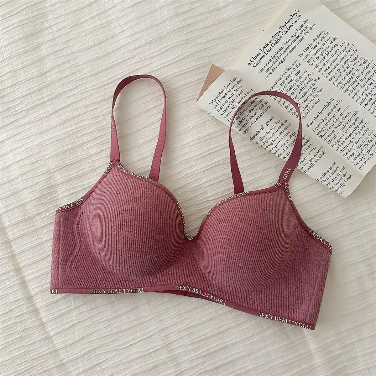 Wireless Push Up Bra for Small Chest - Seamless Anti-Sagging Invisible Bralette, Enhance Lift Comfort No Trace (Letter Design)