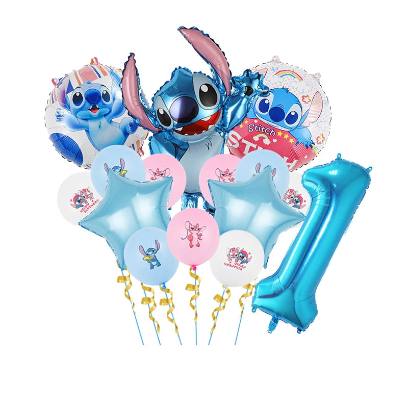 Disney Stitch Luftballons Partyzubehör Kinder Cartoon Lilo Stitch Thema Winkelballon Alles Gute zum Geburtstag Dekoration für Babyparty