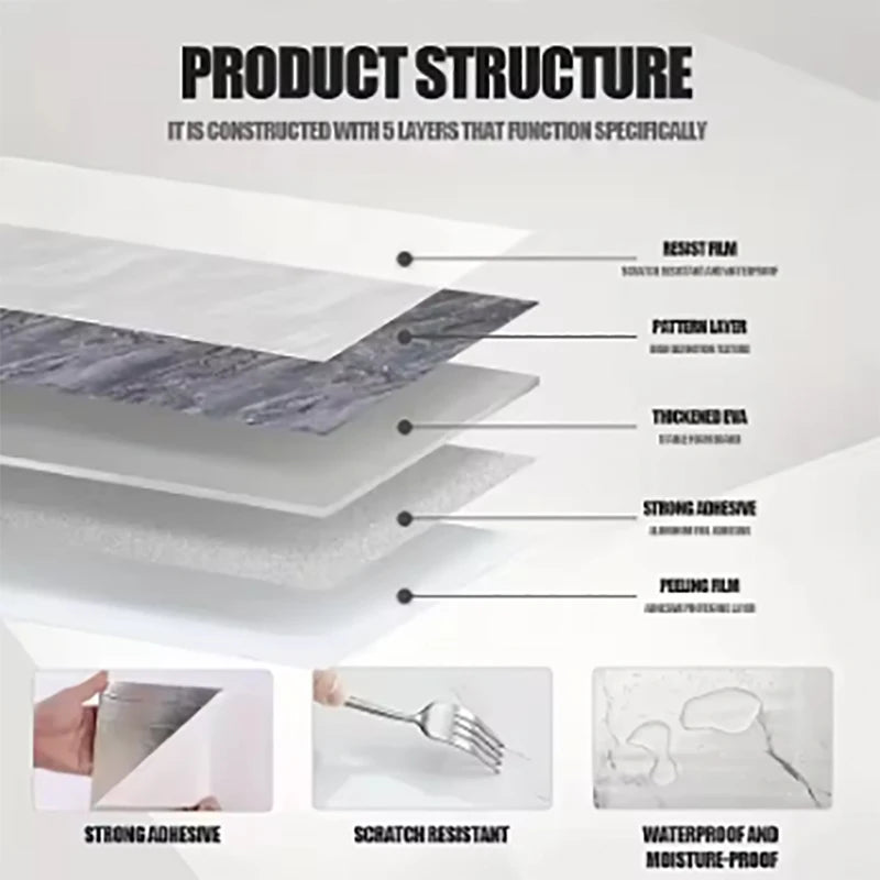 1 roll 40cm thick foam marble wallpaper waterproof and antifouling wall sticker self-adhesive wallpaper bedroom decoration