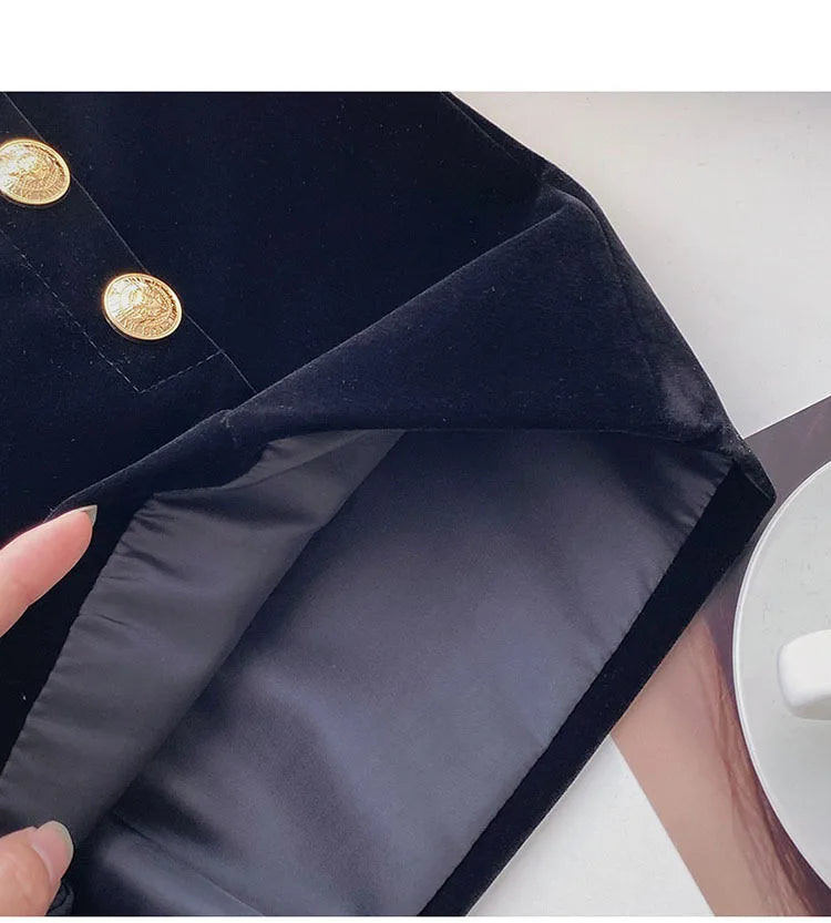 Autumn Winter High Waist Velvet Wide Leg Shorts Women Chic Double Breasted Short Pants Fashion Sexy Bottoms Casual Ropa Mujer